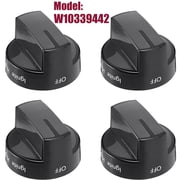 4 Pcs Gas Stove Control Knobs W10339442 Compatible with Whirlpool Gas Range/Stove/Oven, Replacement WPW10339442 PS11753188