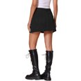 thumbnail image 3 of Faldas de mezclilla mini de línea A de cintura alta con abertura lateral para mujeres INSPIRE CHIC 2XL negras, 3 of 6