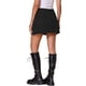 thumbnail image 3 of Faldas de mezclilla mini de línea A de cintura alta con abertura lateral para mujeres INSPIRE CHIC 2XL negras, 3 of 6