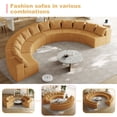 thumbnail image 5 of BUIORD 90.5" Curved Modular Sectional Sofa, Oversize Sponge Corduroy Modular Couch with 4 Pillows for Living Room, Yellow, 2 Modules, 5 of 10