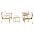 thumbnail image 3 of SAFAVIEH Outdoor Collection Reslor 4-Piece Patio Set Natural/White Cushion, 3 of 8