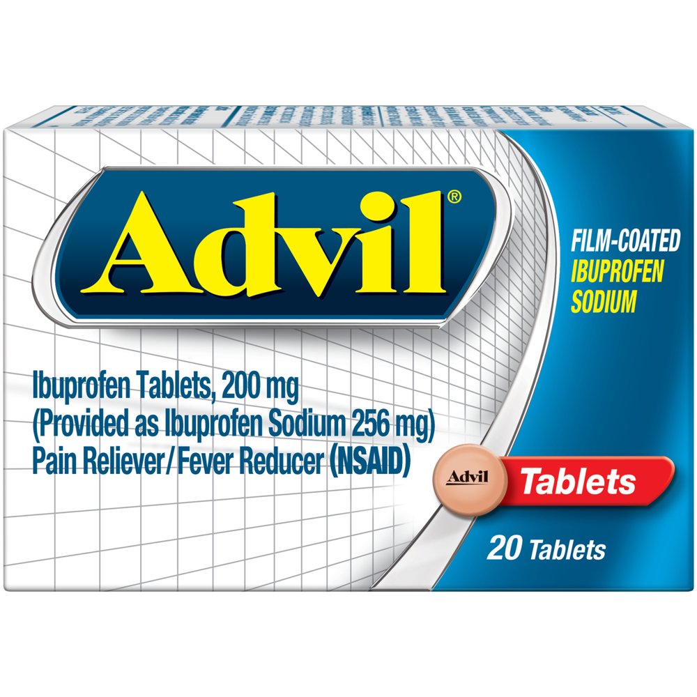 Advil Film Coated Tablets Pain Reliever and Fever Reducer, Ibuprofen