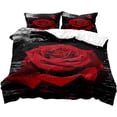 thumbnail image 2 of Yibo Valentines Day Romantic Gifts Blue Rose Flower Duvet Cover - Premium Polyester Duvet Cover with Zipper Closure, 3 Piece Set, Includes 1 Duvet Cover and 2 Pillow Cases, No Comforter, 2 of 7