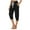 Black, variant on Women's Crop Sweatpant Capri Pants Lounge Drawstring High Elastic Waist Wide Leg Pant Cinch Sport Bottom Trousers Black X-Large