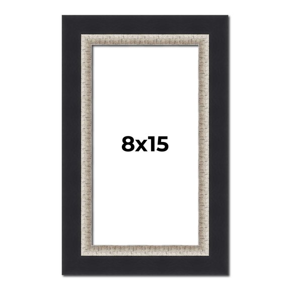 8x15 Frame Black Real Wood Picture Frame Width 2.25 Inches | Interior Frame Depth 0.5 Inches |