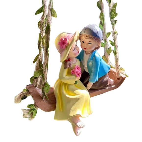 Maytalsory Young Boy and Girl Figurine Hanging Statue is handmade from Decor Ren Lovely for Housewarming Gift