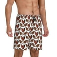 thumbnail image 2 of Honeii A Rooster With Chickens Print Men's Pajama Sleepwear Shorts - a comfy pajama bottom and lounge short for Relaxed Home Wear-Large, 2 of 6