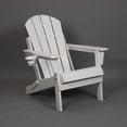 thumbnail image 2 of Adirondack Chair, Outdoor Chair, Folding Chair&nbsp;with Dual Cup Holder, HDPE Composite Folding Design and Wood Texture for Patio, Garden, Deck, White, 2 of 8