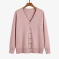 thumbnail image 2 of Womens Solid Button Front Cardigan Mercerized Cotton Loose Fit Comfort Sweater, 2 of 9