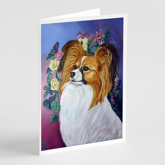 Papillon Greeting Cards and Envelopes Pack of 8