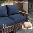 thumbnail image 6 of ELPOSUN 5-Piece Patio Furniture Set, All-Weather Open-Weave Wicker Outdoor Conversation Set, Thick Waterproof Cushions, for Garden and Backyard, Brown & Blue, 6 of 10