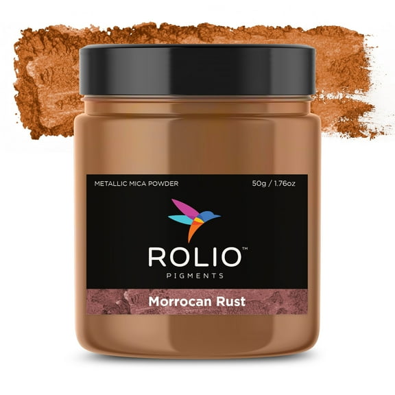 Rolio Metallic Mica Powder - Moroccan Rust (50G / 1.76oz) - 1 Jar of Metallic Pigment Powder for Epoxy Resin, Dye, Soap Making, Nail Polish, Paint, Candle Making, Bath Bombs, Slime