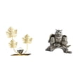 thumbnail image 1 of Figura decorativa de búho con flores y hojas de metal. Escultura decorativa para el hogar. Figura de animal artificial, ideal para regalar., 1 of 8