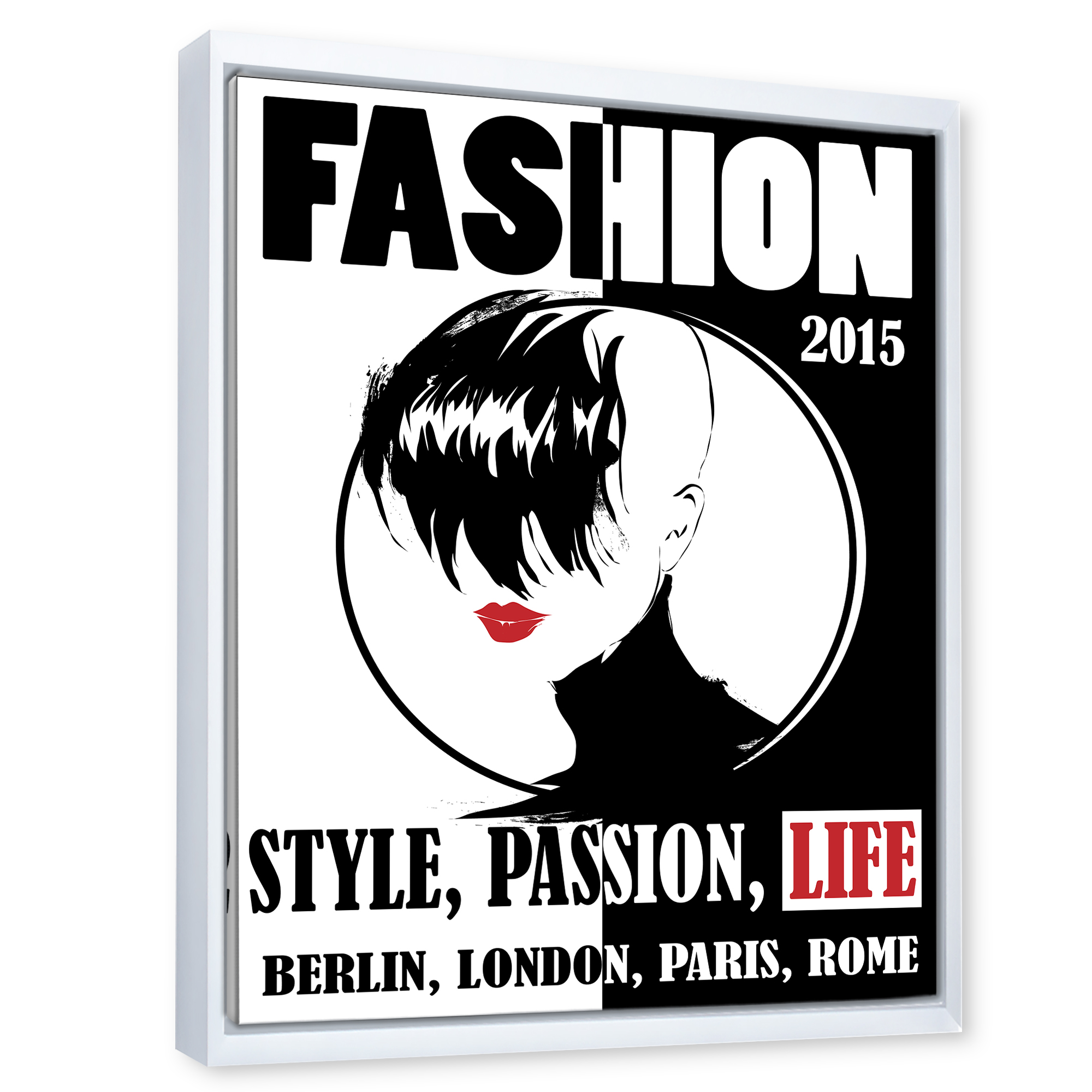 Designart 'Style Passion Life Fashion Woman III' Vintage Framed Canvas Wall Art Print
