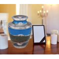 thumbnail image 2 of Picturesque Adult Cremation Urn - Handcrafted Funeral Urn for Ashes - Metal With Free Velvet Bag, 2 of 3