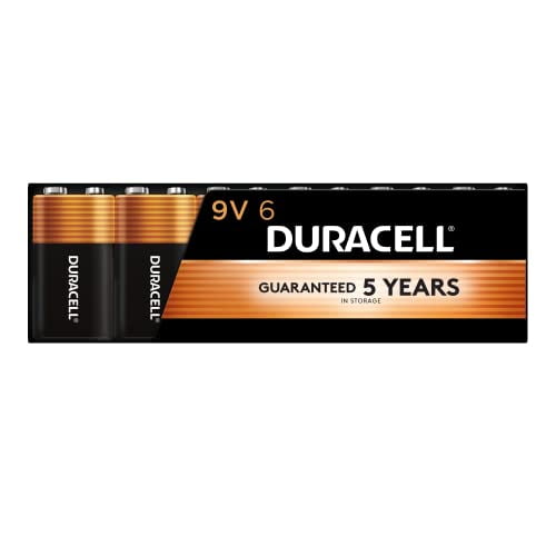 Duracell Coppertop 9V Battery, 6 Count Pack, 9Volt Battery with LongLasting Power, AllPurpose