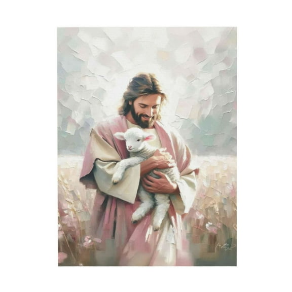 AEFER Jusus and Lamb Wall Art God Love The Lamb Art Christian Wall Art Leave The 99,Pictures Wall Decor Jesus Wall Art LDS Art, Bible Painting Jesus PrintArt Jesus 99 Art Unframe: 8x10inch(20x25cm)