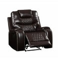 thumbnail image 4 of ACME Braylon Faux Leather Diamond Tufted Motion Recliner in Brown, 4 of 7