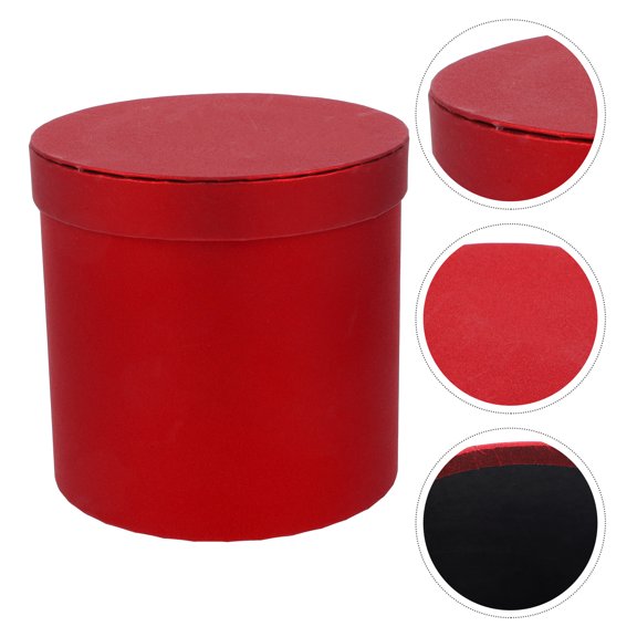 Masteelf Flower Arrangements Supplies Bouquet Box Paperboard Flower Box 14X14X13CM Red