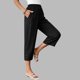 thumbnail image 5 of Pantalones de Cintura Elásticos de Pierna Ancha para Mujeres Trabajo Casual Pata Ancha Recortada Viaje Senderismo con Bolsillos Pantalon, 5 of 9