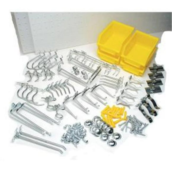 Triton Products DB-2Kit -2 24 Po. L x 48 Po. H X.25 Po. Pegboards en Polypropylène Blanc avec 48 Pcs. Système de Bacs Suspendus DuraHook et Matériel de Montage Mural