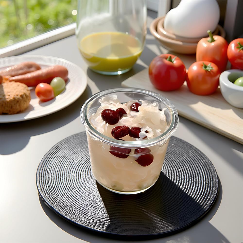 TT - 24 Oz Round Glass Food Storage Container, 3 Cup Round Glass Soup Container with Airtight Lids BPA free, Leak proof Borosilicate Storage bowls, Dishwasher Microwave Freezer Safe (2 Pack)