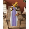 thumbnail image 5 of ERUNPONLY Purple Ombre Stripes Table Runner - 90 Inch Long Minimalist Gradient Lines Texture Cotton and Linen Blended Dress Scarves Farmhouse Table Runner for Kitchen Dining, Coffee Table, 13"x90", 5 of 8