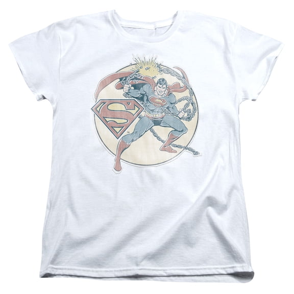 Dco/Retro Superman Iron On S/S Women's T-Shirt White