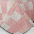 thumbnail image 5 of HomeRoots 516521 92 x 96 in. Knitted Cotton Geometric Throw Pink, 5 of 6