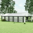 thumbnail image 5 of Resenkos Canopy, Outdoor Canopy Tent,16' x 32' Heavy-duty Large Wedding Tent, Outdoor Carport Garage Party Tent, Gray, 5 of 11