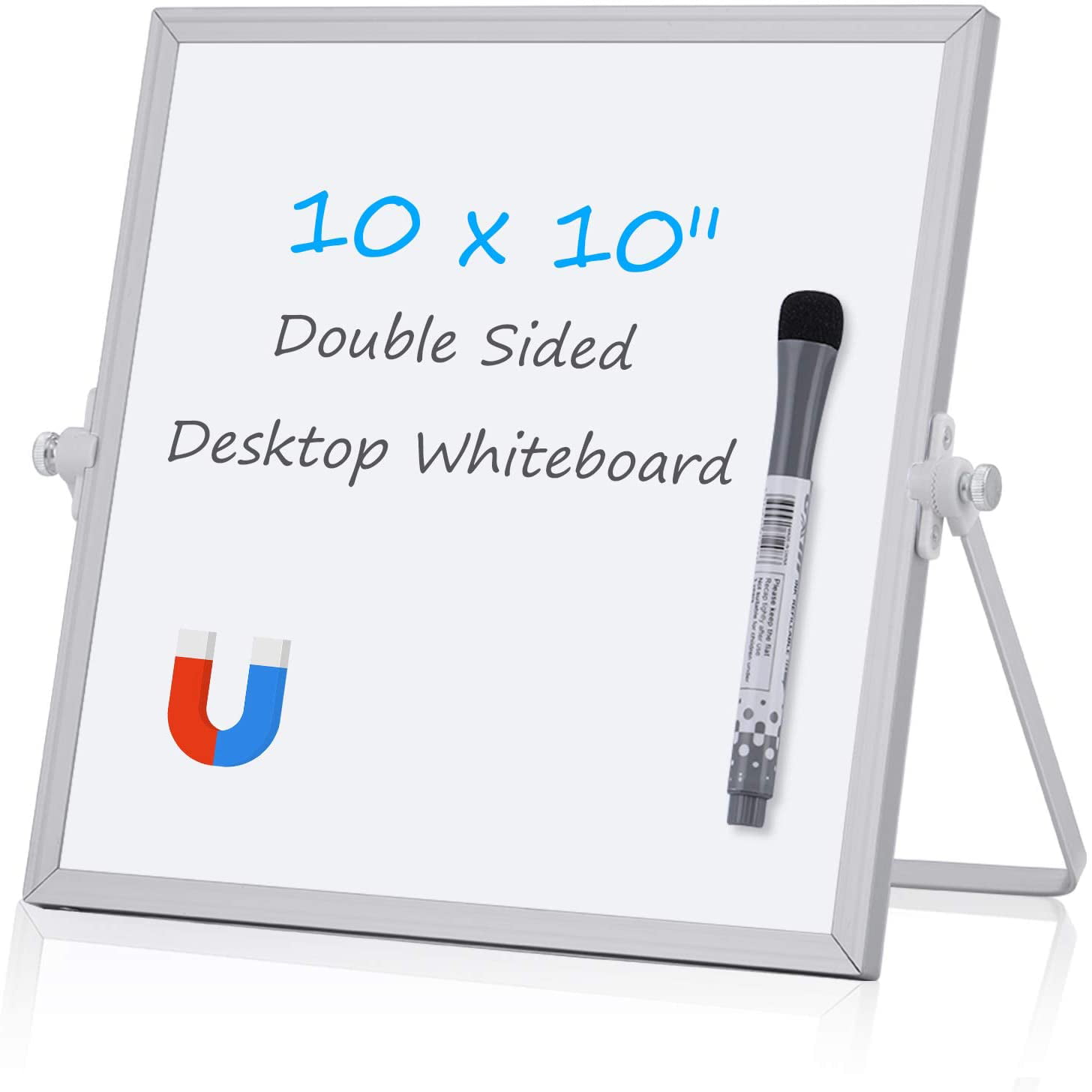 Training Message Boards with Marker for Home Double-Sided Desktop White Board School Aluminum Frame Aelfox Magnetic Dry Erase Board Small 10 X 10 Office 
