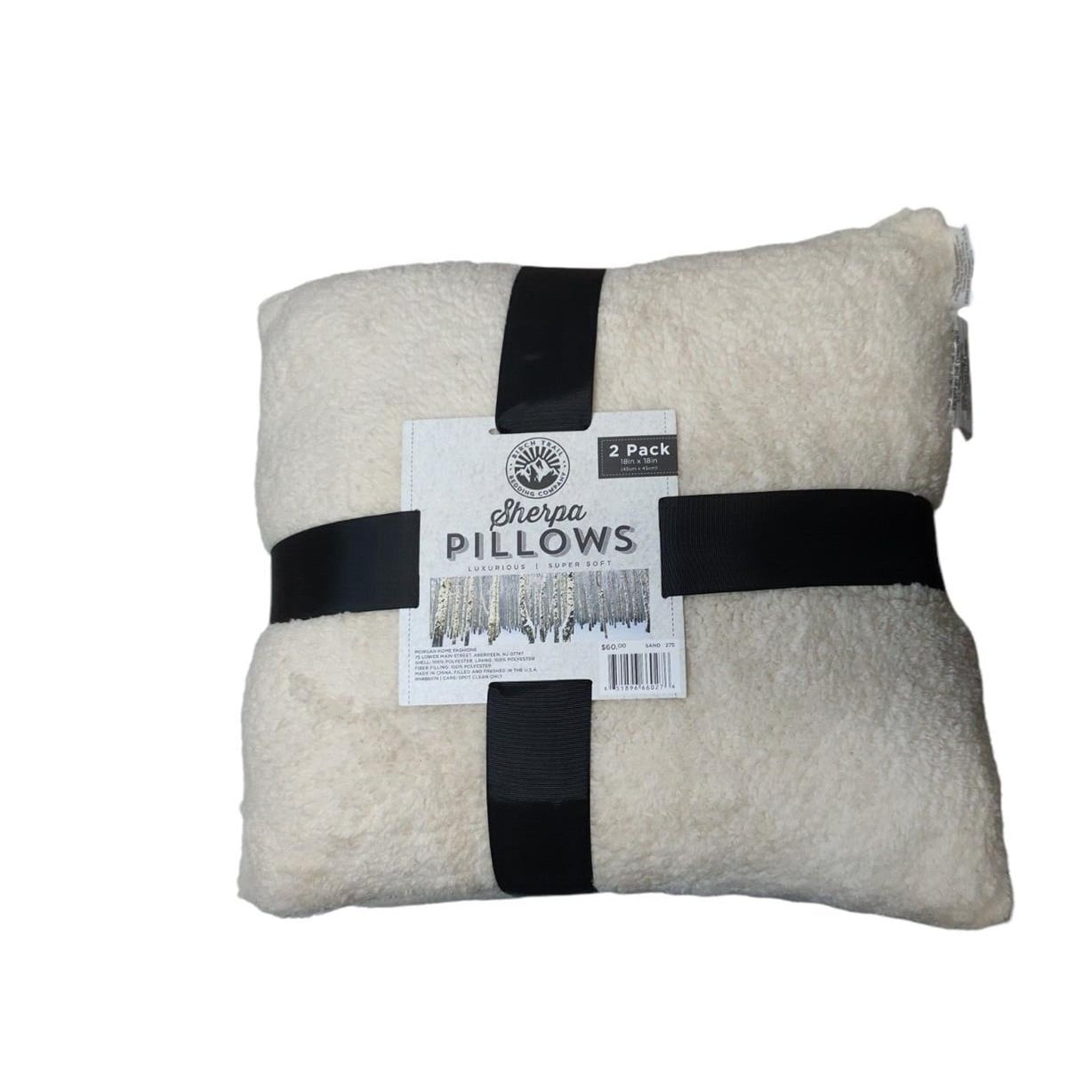 Home Sherpa Set of 2 18 x 18 Deco Sand Decorative Pillow New