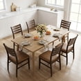 thumbnail image 4 of Guyou Farmhouse Dining Chairs Set of 2, Mid-Century Modern Solid Wood Dining Side Chairs, PU Upholstered Kitchen Chairs with Ladder Back for Dining Room Living Room Restaurant, Walnut Frame, 4 of 9