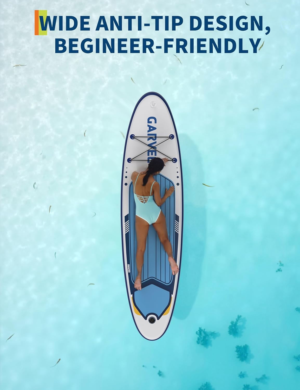 Kicctian 10.6ft Inflatable Stand Up Paddle Board, Non-Slip EVA Deck, 6'' Thick, with Full Accessories for Adults