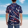 thumbnail image 6 of Daiia Red White Blue Fireworks 1 Hawaiian Shirt for Men Gentle Cotton Regular Short Sleeve Casual-Small, 6 of 9