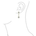thumbnail image 4 of Bling Jewelry Womens Crown Halo Cubic Zirconia CZ Teardrop Chandelier Clip On Earrings Non-Pierced, 4 of 7