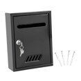 thumbnail image 3 of Fancyes Wall Mounted Mailbox Lockable Mail Box Mail Insertion Large Metal Post Box Security Drop Box for Gate Home Decoration Outdoor Black, 3 of 8