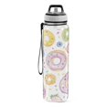 thumbnail image 2 of 32oz Transparent Sports Water Bottle with Straw for Kids Adults Outdoor School Gym Fitness Colorful Doughnuts Pattern, 2 of 7