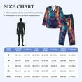 thumbnail image 4 of Salouo Starry Sky White Cloud Puppy Print Button-Front Long Sleeve Pajama Set for Men, Soft 2Pjs Men's Long Sleeve Sleepwear-Medium, 4 of 7