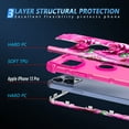 thumbnail image 4 of CASEFIV for iPhone 15 Pro Case,Glow in The Dark Three Layer Heavy Duty Shockproof Protective Case for iPhone 15 Pro 6.1 inch,Pink Rose, 4 of 8