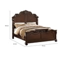 thumbnail image 6 of Benjara Splendidly Carved E.King Wooden Bed- Dark Walnut And Veneer Finish, 6 of 6