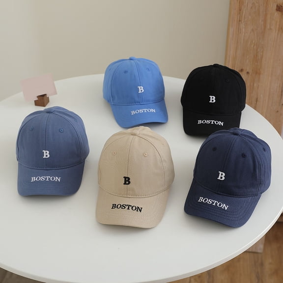 Girls Hat Kids Letter B Embroidered City Print Baseball Cap Adjustable Black One Size