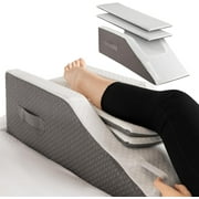 Kolbs Single or Double Leg Elevation Foam Pillow Post Surgery Leg Pillow Stylish Chic Jacquard Cover Ankle Knee and Leg Support Pillow for Injury after Surgery (Adjustable)