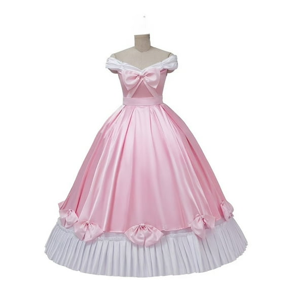 Elegant Pink Princess Ball Gown Cinderella Style Evening Dress
