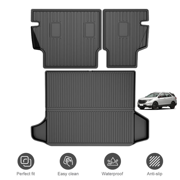 Custom Fit for 2018-2024 Chevy Equinox Cargo Liner and Backrest Mat All Weather Trunk Mat Seat Back Cover - Car Accessories Interior Protection Rear Cargo Mat (Not for EV)