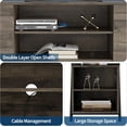thumbnail image 4 of Mesa de TV para 47 pulgada TV - moderno entertainment center con abiertos adjustable estante, cable holes, u - shaped metal legs in gris para sala de estar/dormitorio/oficina, 4 of 6