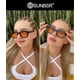 thumbnail image 4 of Gafas de Sol RETRO SUNBSR Rectangulares para Hombre y Mujer Negro/Naranja, 4 of 8