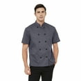 thumbnail image 2 of TOPTIE Short Sleeve Chef Coat Jacket Gray Lightweight Button Chef Uniform, 2 of 9