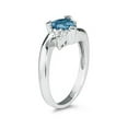 thumbnail image 2 of SZUL Women's Trillion Cut Blue Topaz and Diamond Ring in 14K White Gold, 2 of 5