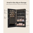 thumbnail image 3 of SONGMICS Mirror Jewelry Cabinet Armoire with Built-in LED Lights, Wall or Door Mounted Jewelry Storage Organizer, 3.8 x 14.6 x 26.4 Inches Hanging Mirror Cabinet, Gift Idea, Black, 3 of 7